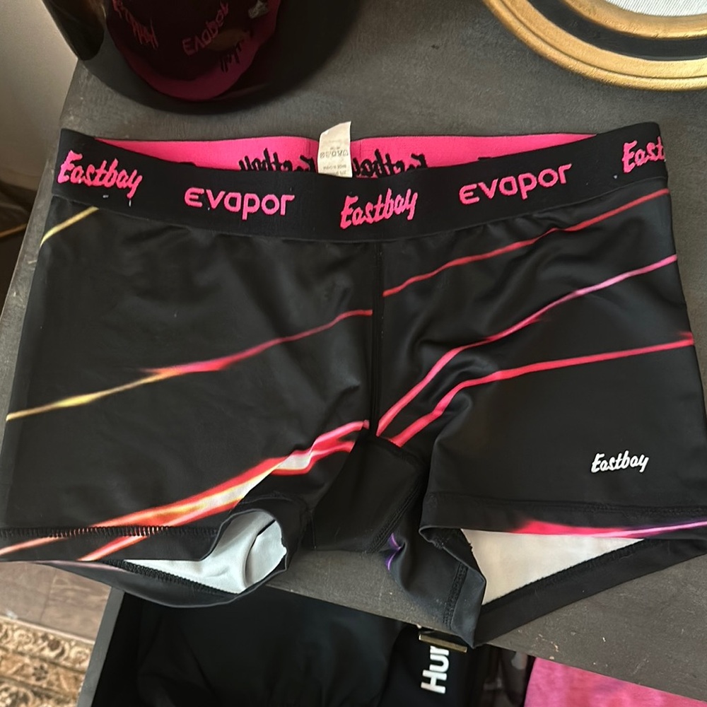 Women's Black and Pink Shorts